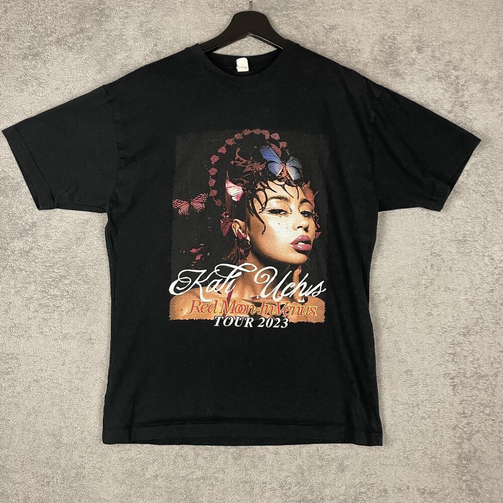 Kali Uchis Shirt Mens Large Black Red Moon In Venus Tour 2023 Concert Graphic